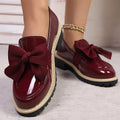 Velmira Gloss Bow Platform Loafers