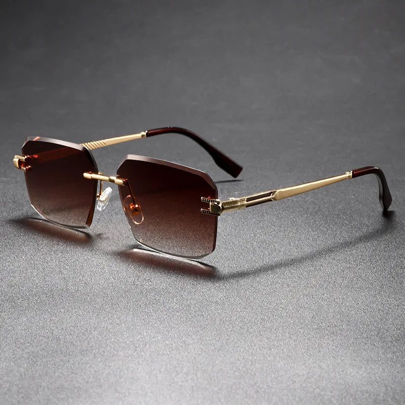 Aurel Rimless Rectangle Sunglasses