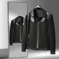 Raventon Suede-Panel Leather Jacket