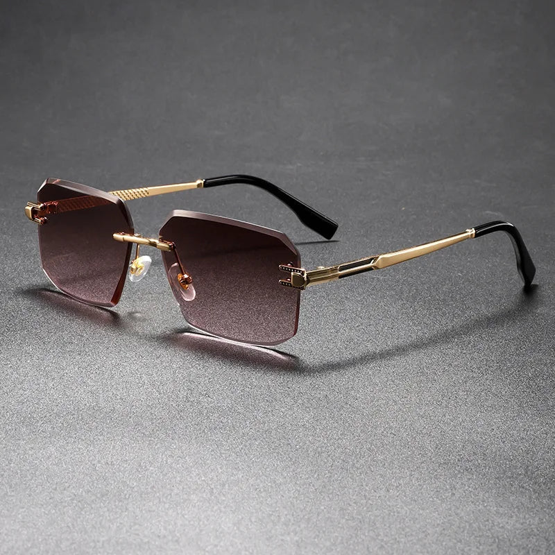 Aurel Rimless Rectangle Sunglasses