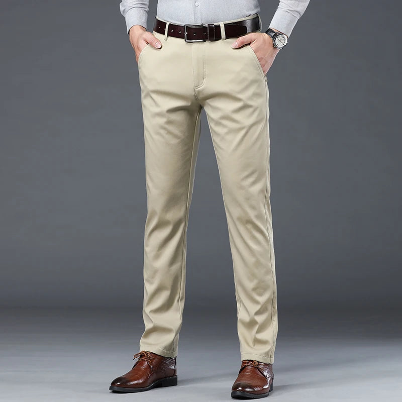 Marlowe Stretch Cotton Straight Trousers