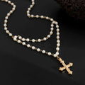 Lorenzo Pearl Cross Pendant Necklace