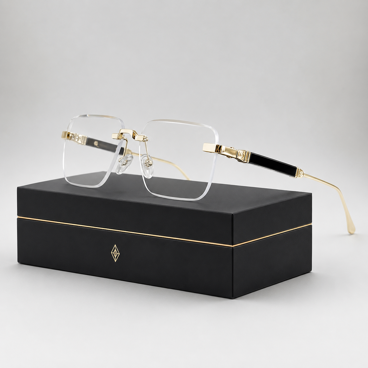 Cavalier Rimless Square Sunglasses
