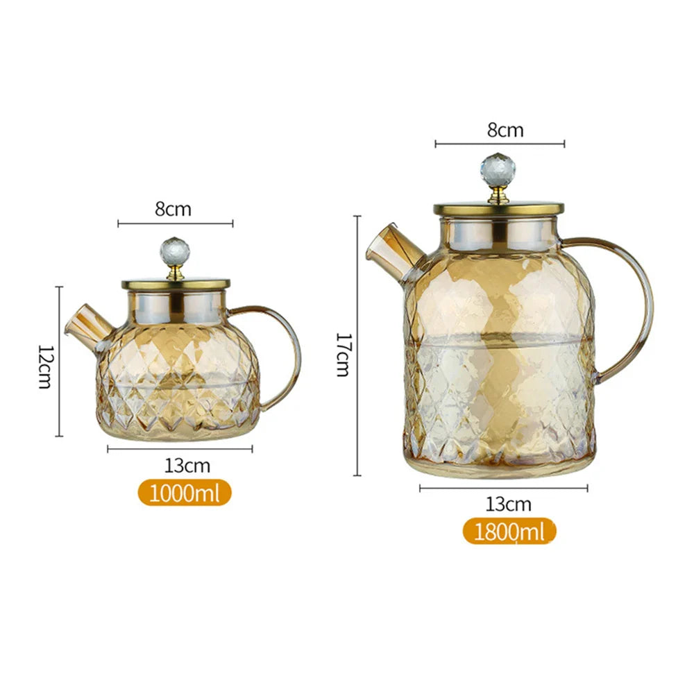 Elegant Teapot | Large Capacity Glass Teapot with Heat Resistance | Perfect for Home and Office Use