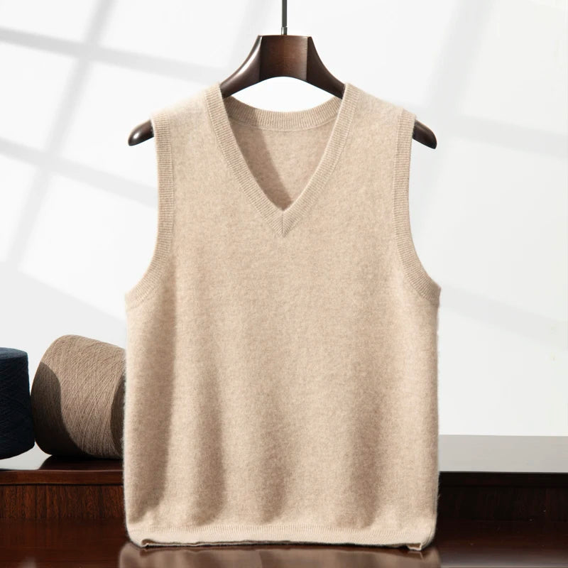 Men's 100% Cashmere Vest | Luxuriously Soft Lightweight Layering