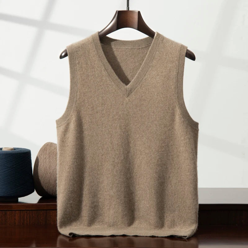 Men's 100% Cashmere Vest | Luxuriously Soft Lightweight Layering