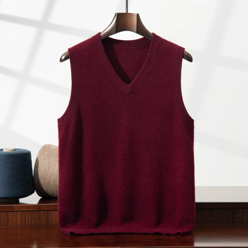 Men's 100% Cashmere Vest | Luxuriously Soft Lightweight Layering