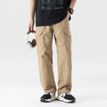 Men's 100% Cotton Cargo Pants | Trendy Wide Baggy Outdoor Fit