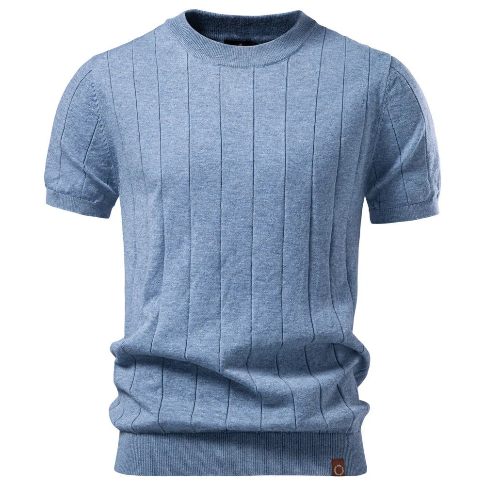 Men's 100% Cotton Striped T-Shirt | Soft Casual Summer Top