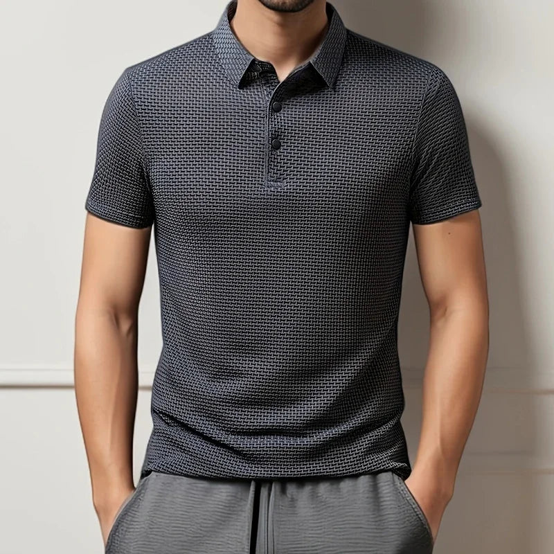 Men's Breathable Cotton Blend Polo Shirt | Refined Summer Business Casual Fit