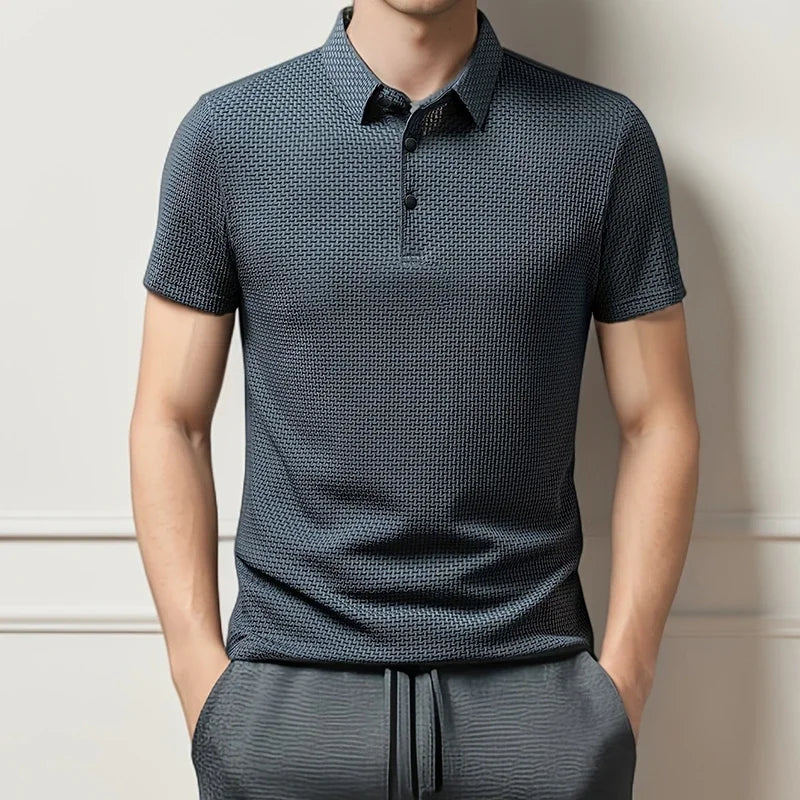 Men's Breathable Cotton Blend Polo Shirt | Refined Summer Business Casual Fit