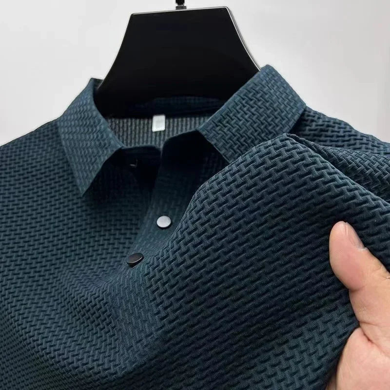 Men's Breathable Cotton Blend Polo Shirt | Refined Summer Business Casual Fit