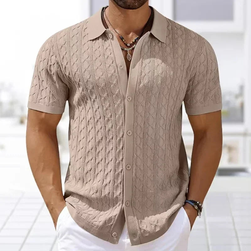 Men's Breathable Knitted Polo Shirt | Stylish Business Casual Essential