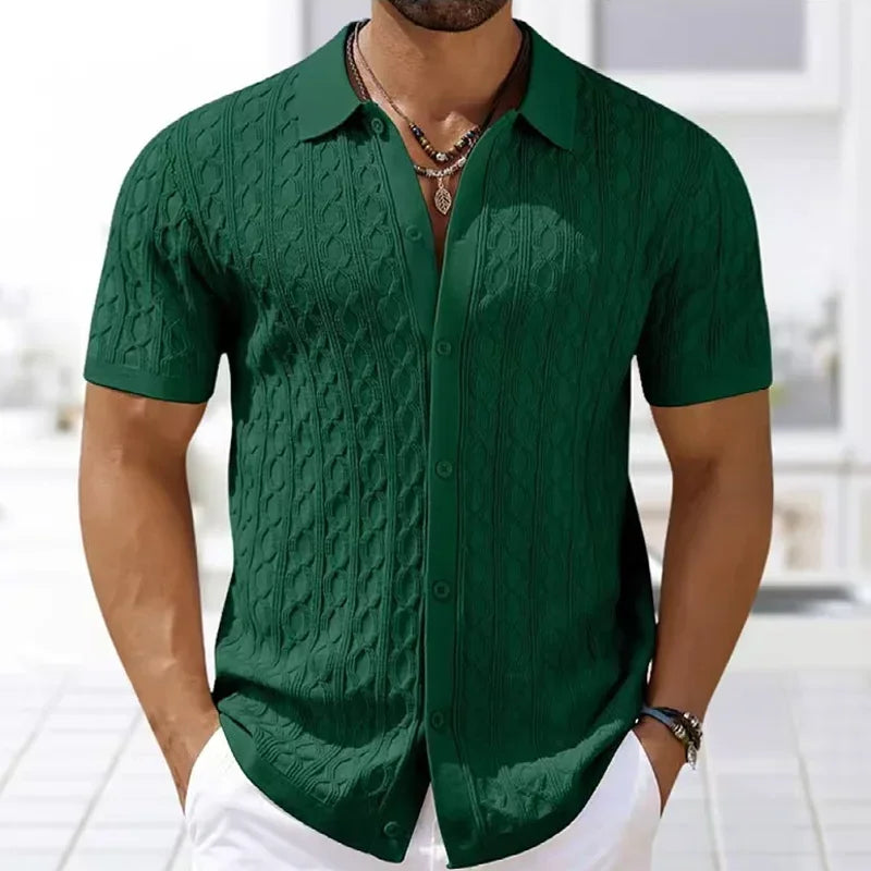 Men's Breathable Knitted Polo Shirt | Stylish Business Casual Essential