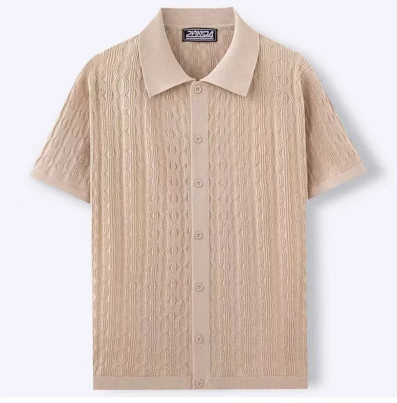Men's Breathable Knitted Polo Shirt | Stylish Business Casual Essential