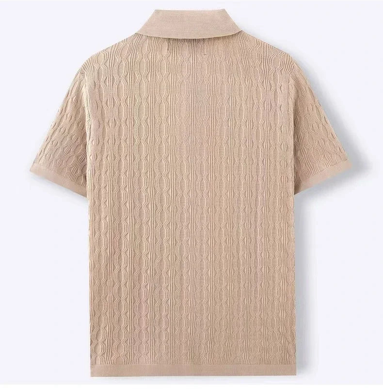 Men's Breathable Knitted Polo Shirt | Stylish Business Casual Essential