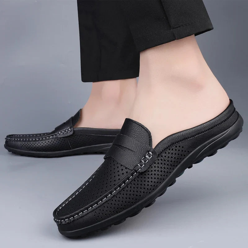 Men's Breathable Leather Walking Shoes | Comfortable Summer Casual Footwear