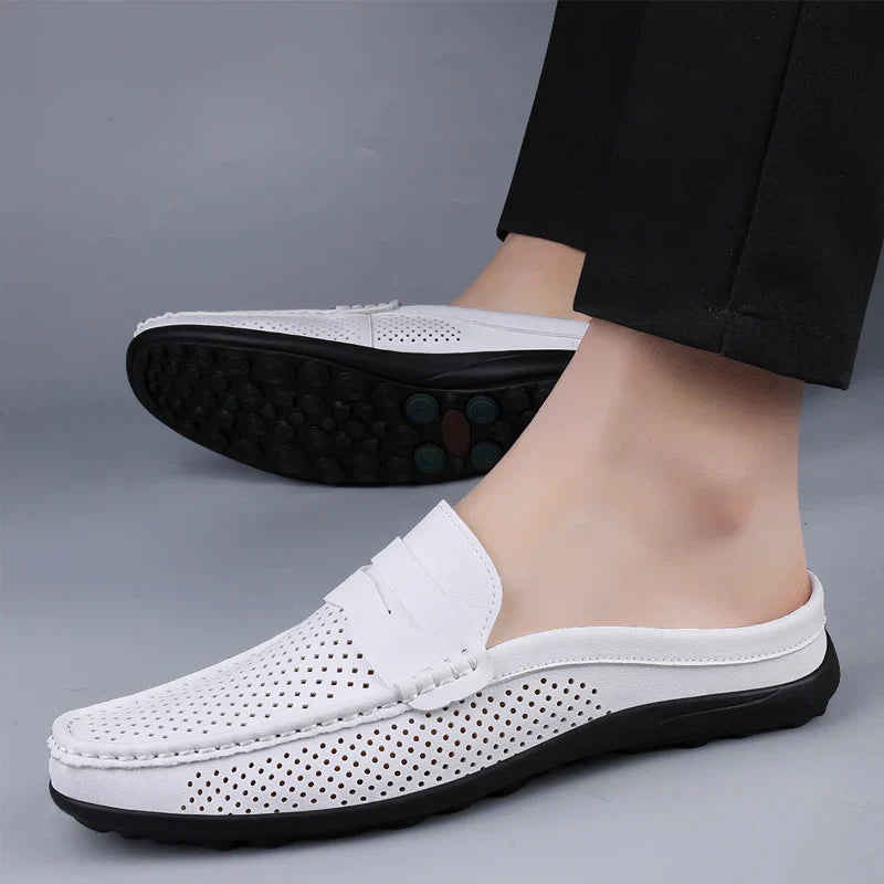 Men's Breathable Leather Walking Shoes | Comfortable Summer Casual Footwear