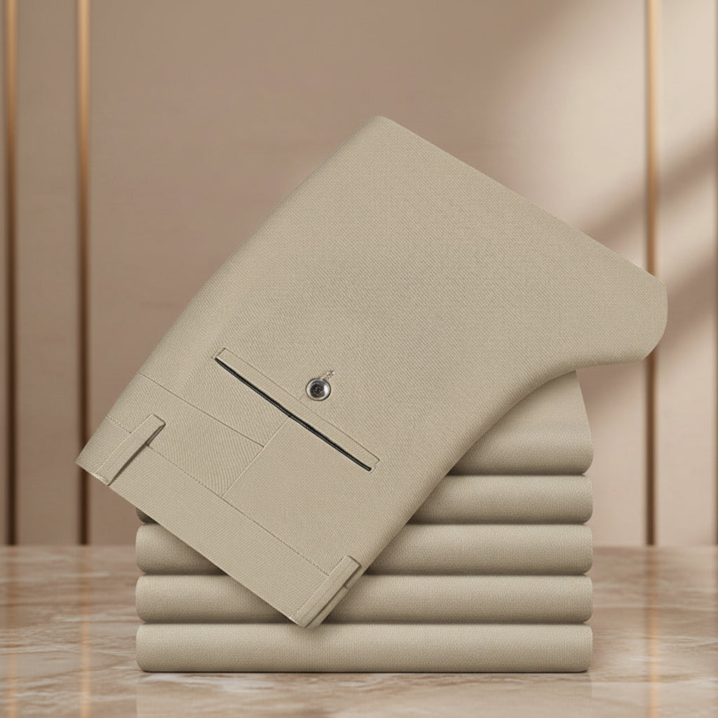 Men's Broadcloth Tailored Trousers | Sharp Everyday Business Essential
