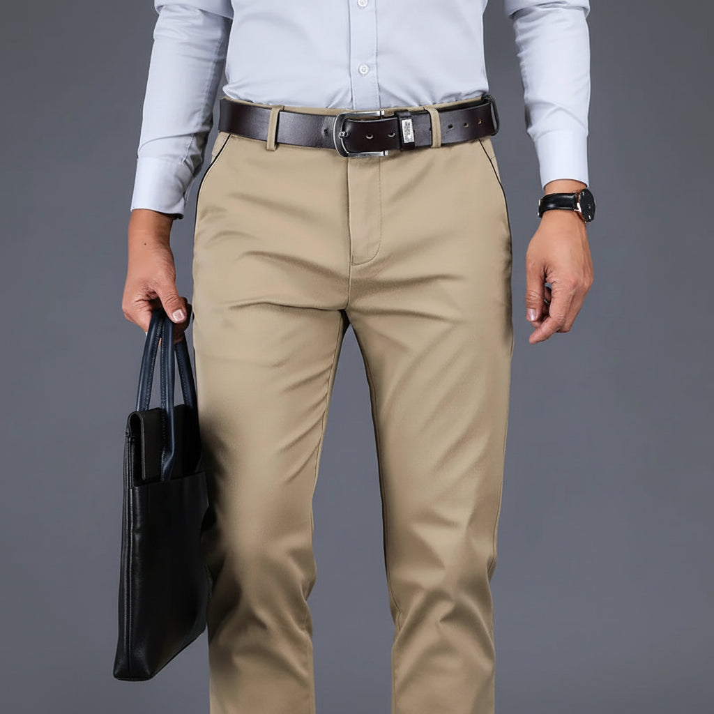 Men's Broadcloth Tailored Trousers | Sharp Everyday Business Essential