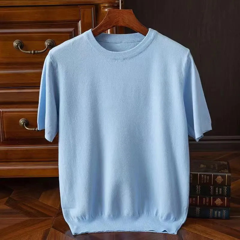 Men's Cashmere Wool Blend T-Shirt | Luxurious Lightweight Comfort