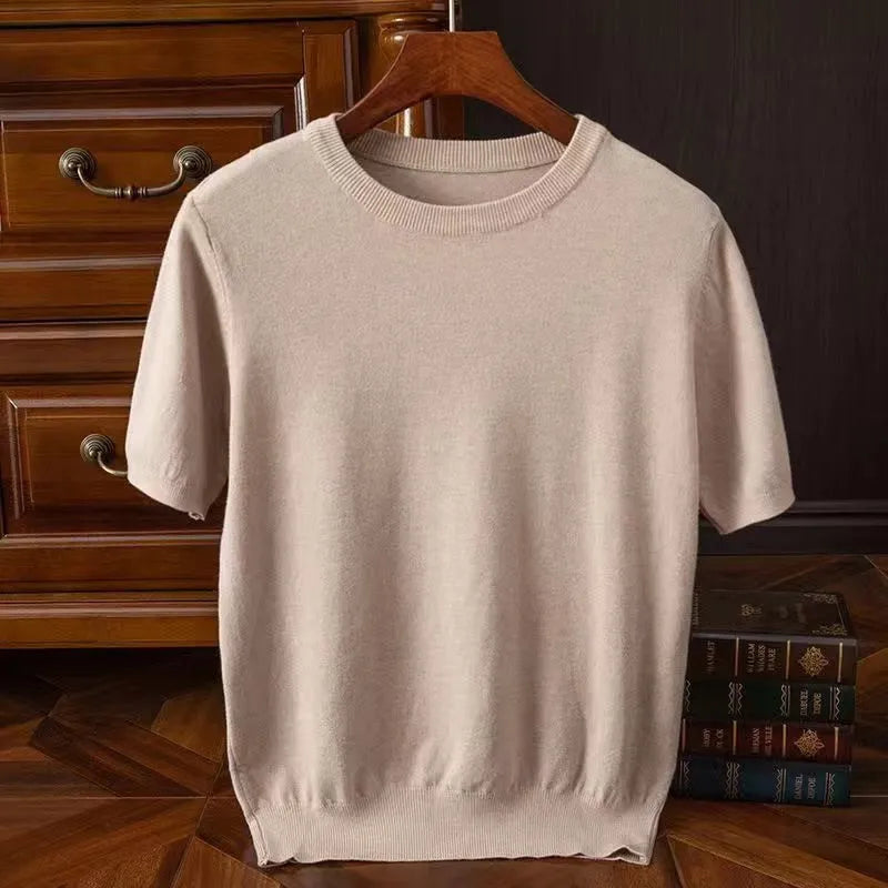 Men's Cashmere Wool Blend T-Shirt | Luxurious Lightweight Comfort