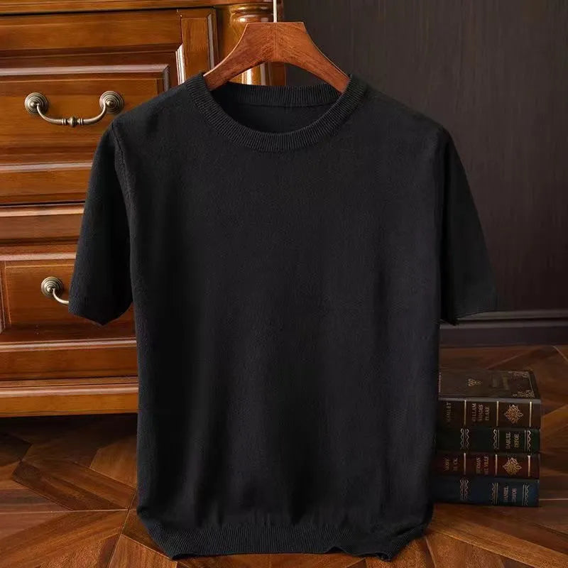 Men's Cashmere Wool Blend T-Shirt | Luxurious Lightweight Comfort