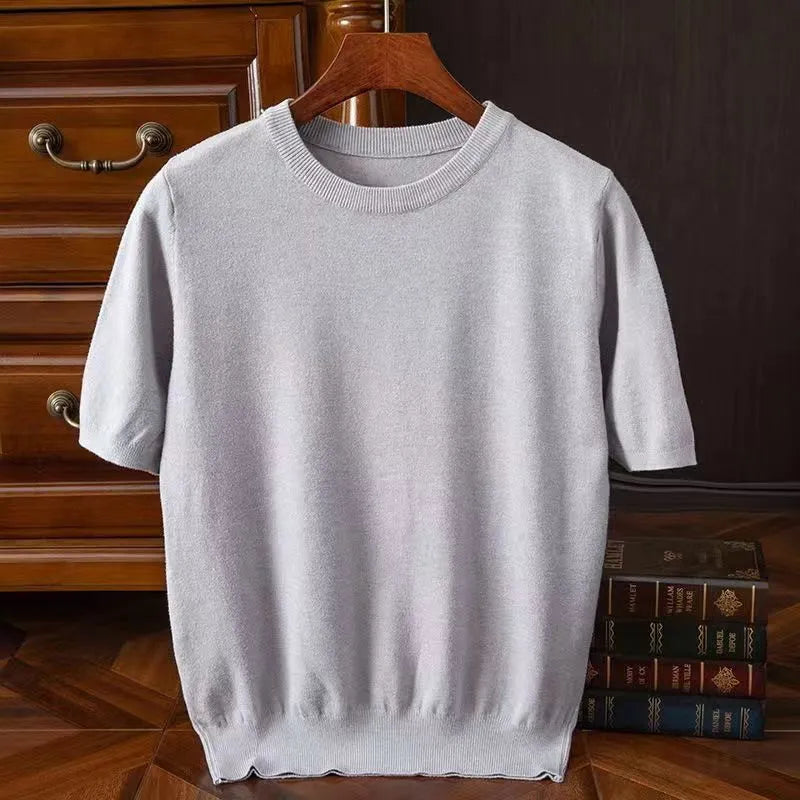 Men's Cashmere Wool Blend T-Shirt | Luxurious Lightweight Comfort