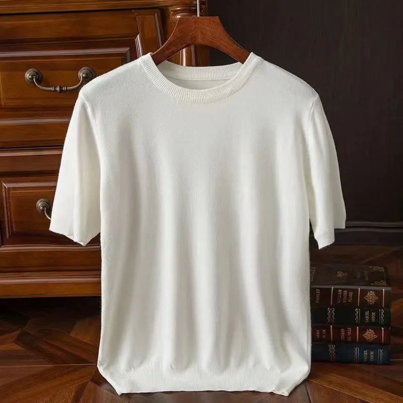 Men's Cashmere Wool Blend T-Shirt | Luxurious Lightweight Comfort