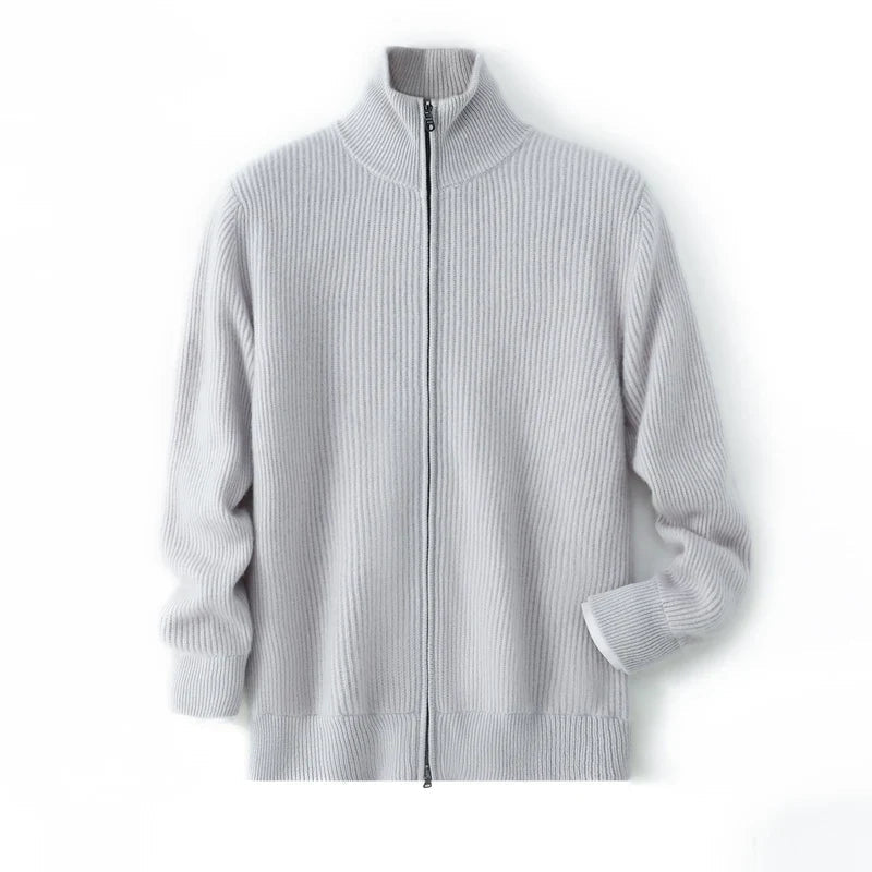 Men's Cashmere Zip Cardigan | Elevated Structured Warm Layer