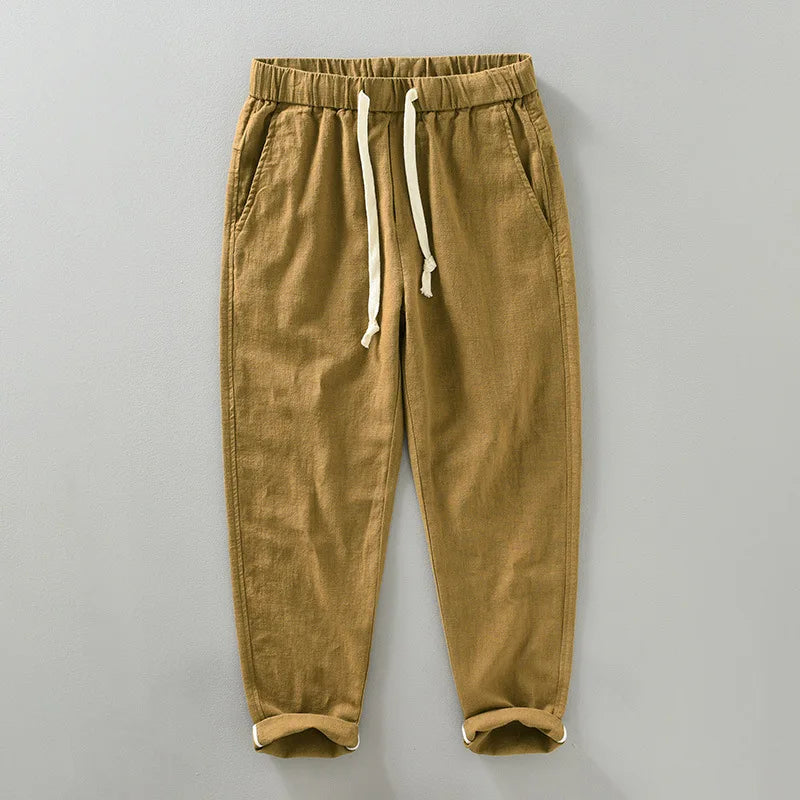 Men's Cotton-Linen Blend Joggers | Tailored Lightweight Comfort