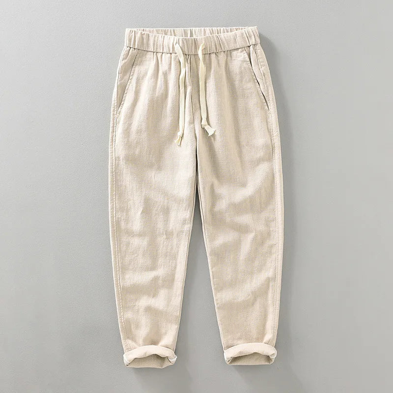 Men's Cotton-Linen Blend Joggers | Tailored Lightweight Comfort
