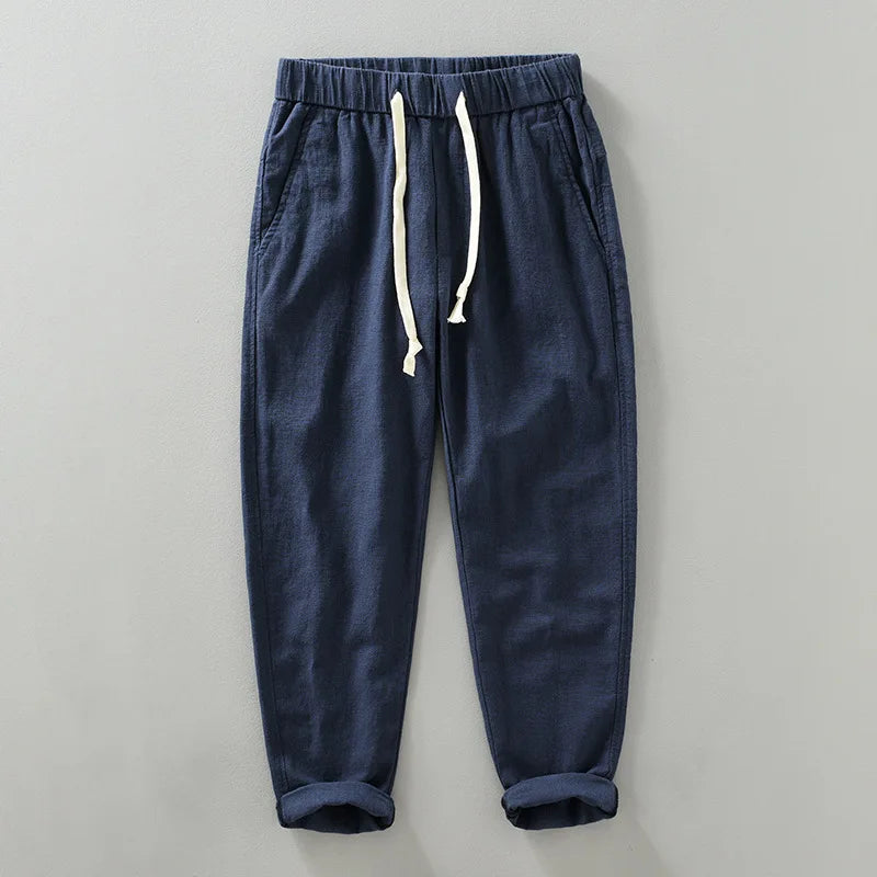 Men's Cotton-Linen Blend Joggers | Tailored Lightweight Comfort