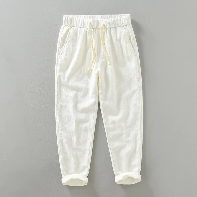 Men's Cotton-Linen Blend Joggers | Tailored Lightweight Comfort