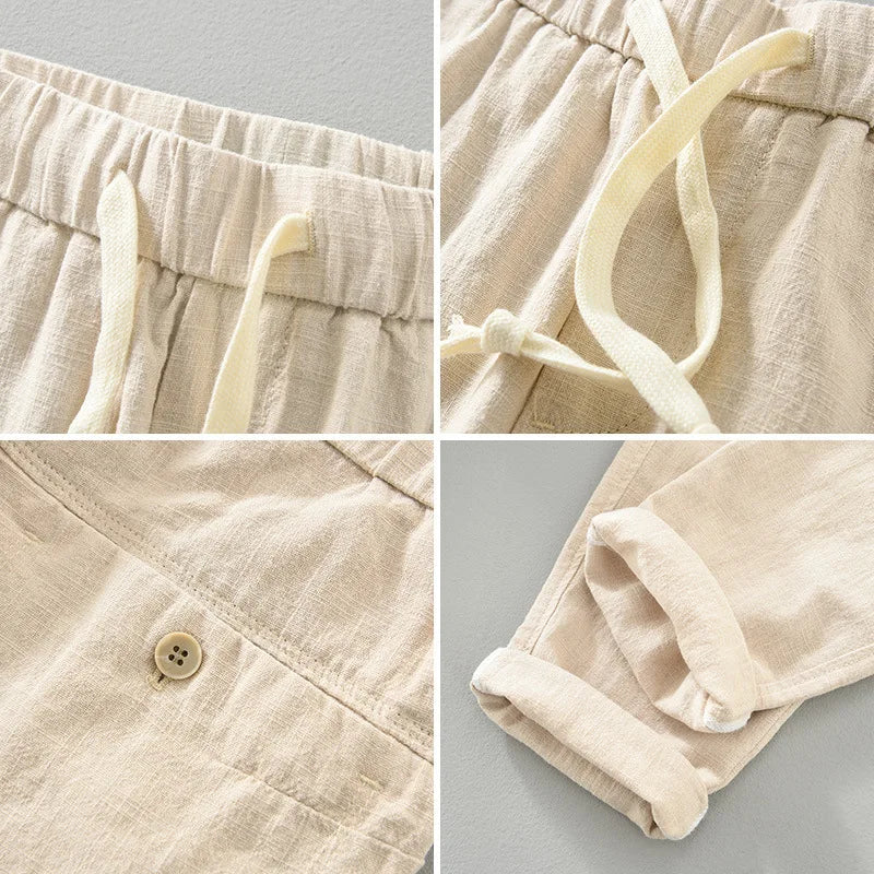 Men's Cotton-Linen Blend Joggers | Tailored Lightweight Comfort