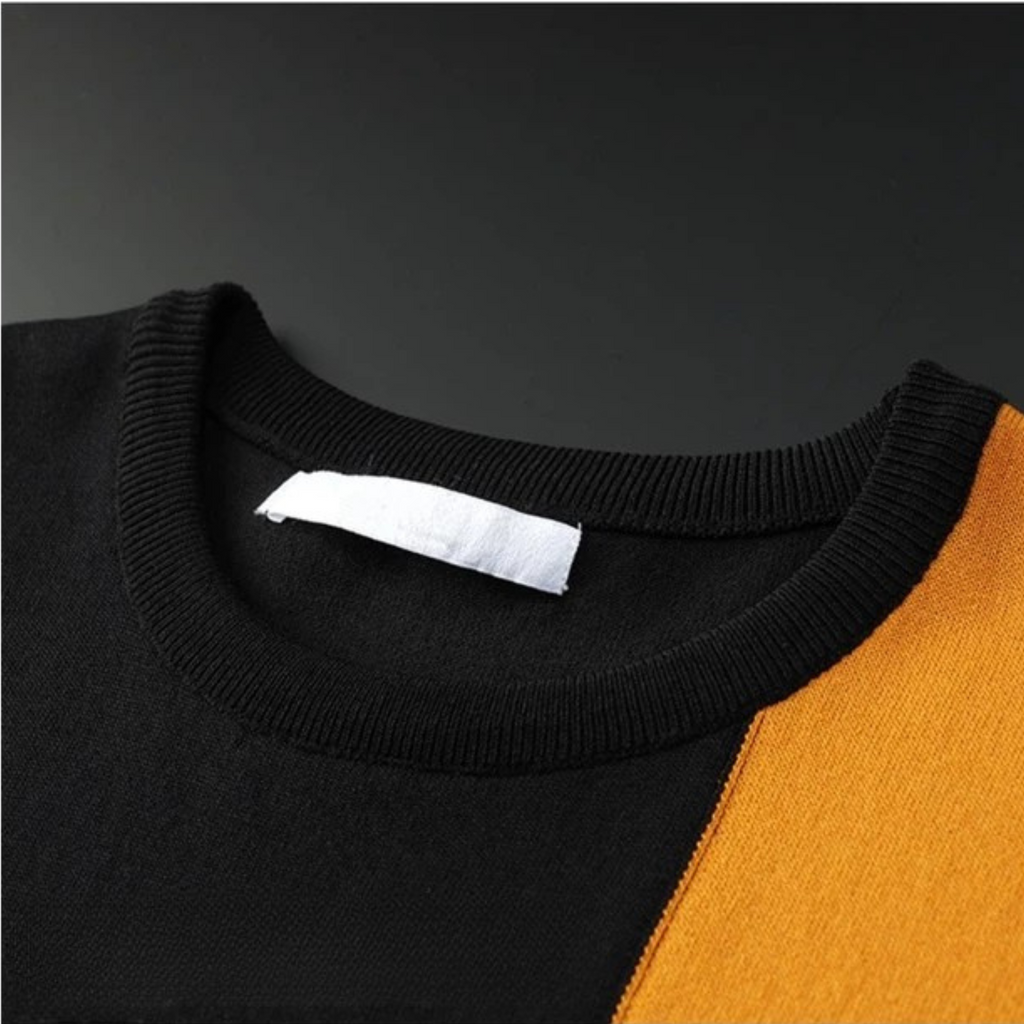Men's Cotton Blend Color Block Shirt | Sculptural Tailored Design