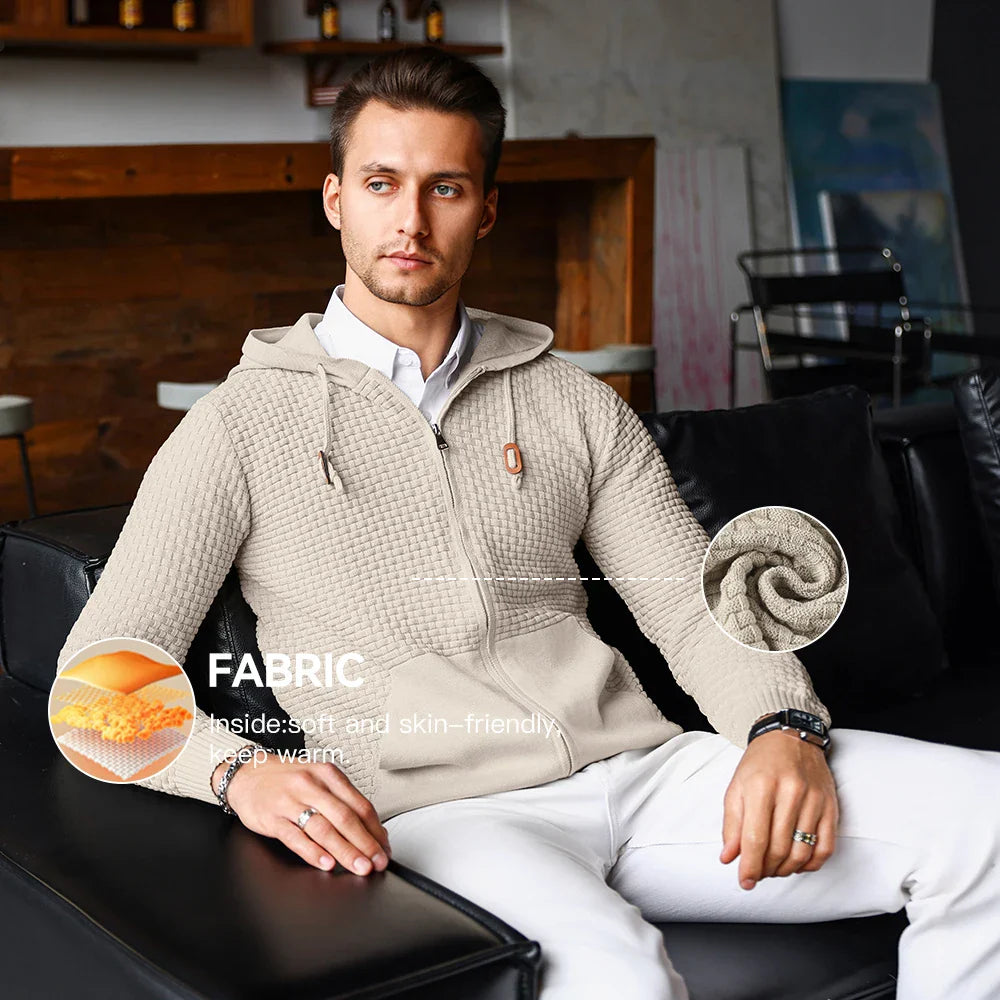Men's Cotton Blend Hooded Sweatshirt | Lightweight Breathable Spring Layer