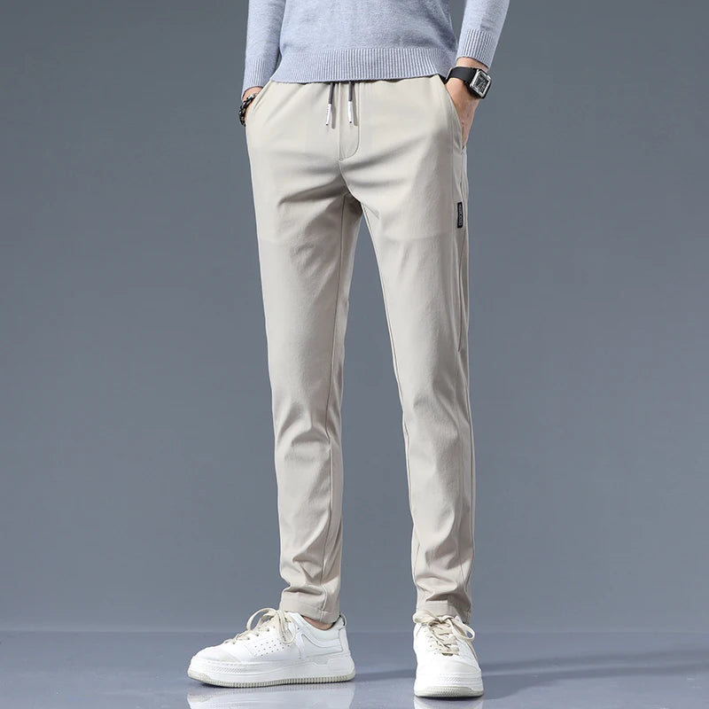 Men's Cotton Blend Slim Fit Trousers | Refined Day-to-Night Comfort