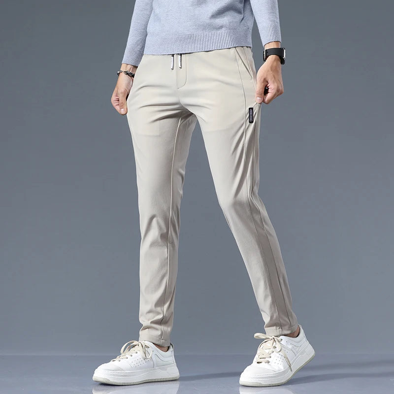 Men's Cotton Blend Slim Fit Trousers | Refined Day-to-Night Comfort