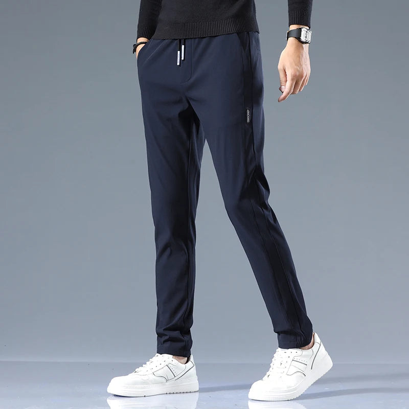 Men's Cotton Blend Slim Fit Trousers | Refined Day-to-Night Comfort