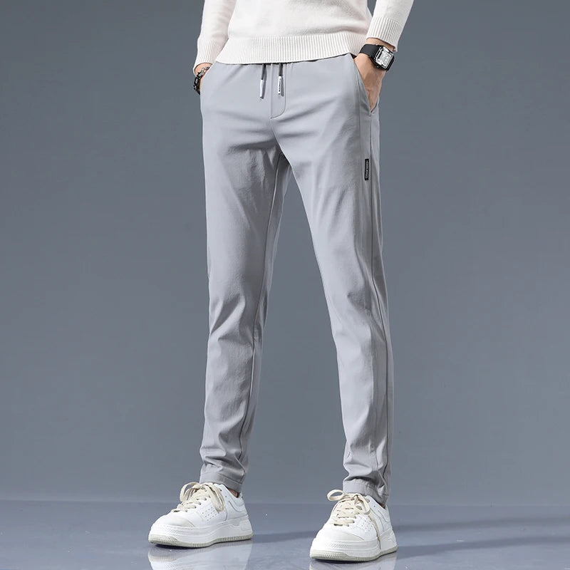Men's Cotton Blend Slim Fit Trousers | Refined Day-to-Night Comfort