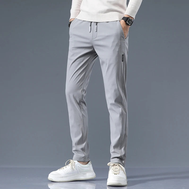 Men's Cotton Blend Slim Fit Trousers | Refined Day-to-Night Comfort