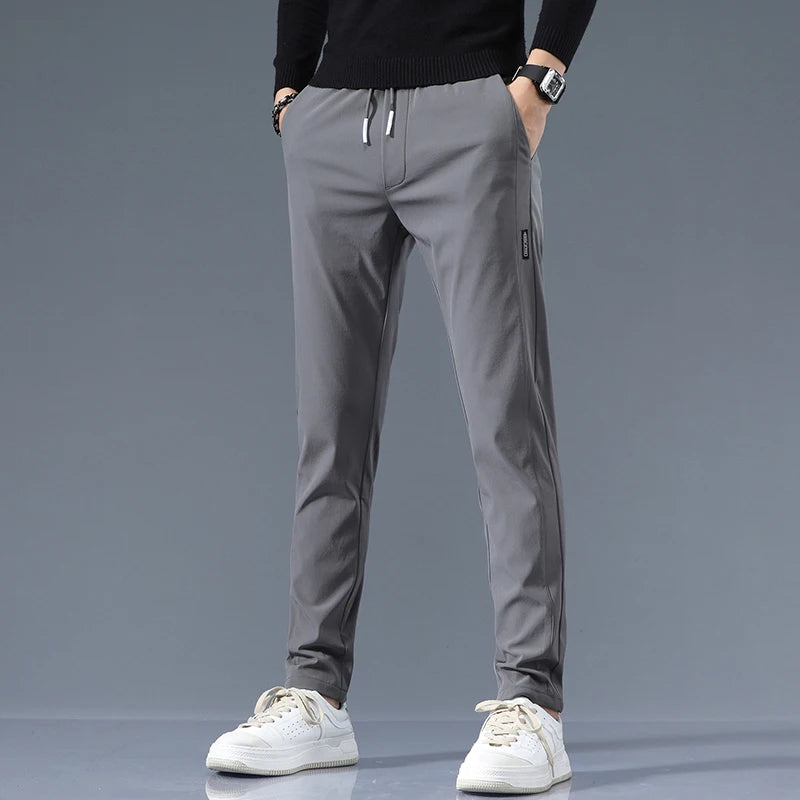Men's Cotton Blend Slim Fit Trousers | Refined Day-to-Night Comfort