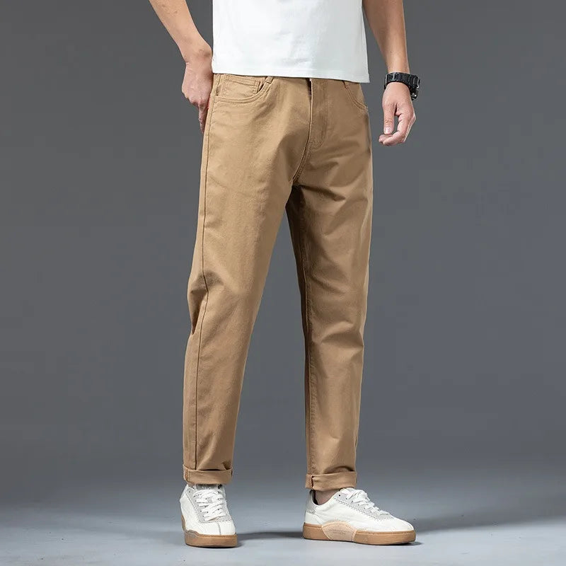 Men's Cotton Chino Pants | Comfortable Loose Fit Casual Trousers | Stylish Everyday Wear