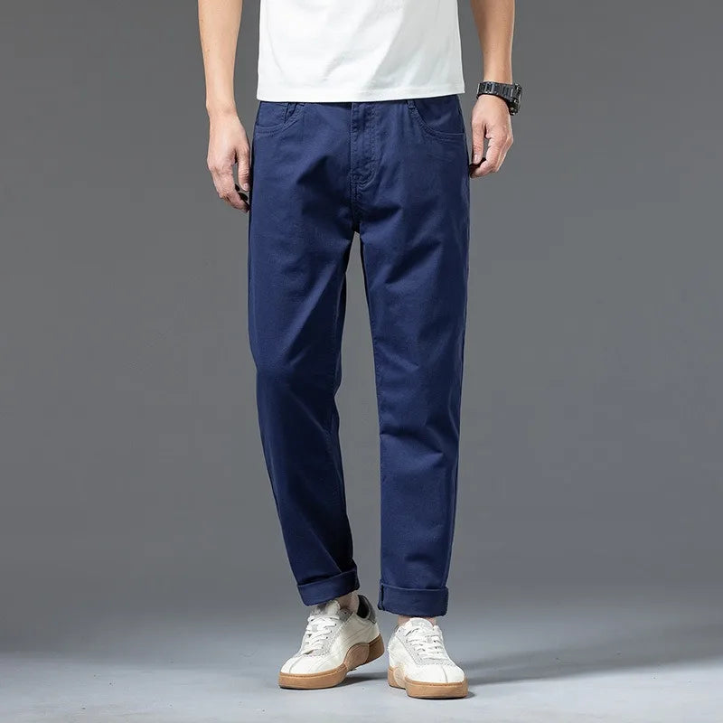Men's Cotton Chino Pants | Comfortable Loose Fit Casual Trousers | Stylish Everyday Wear