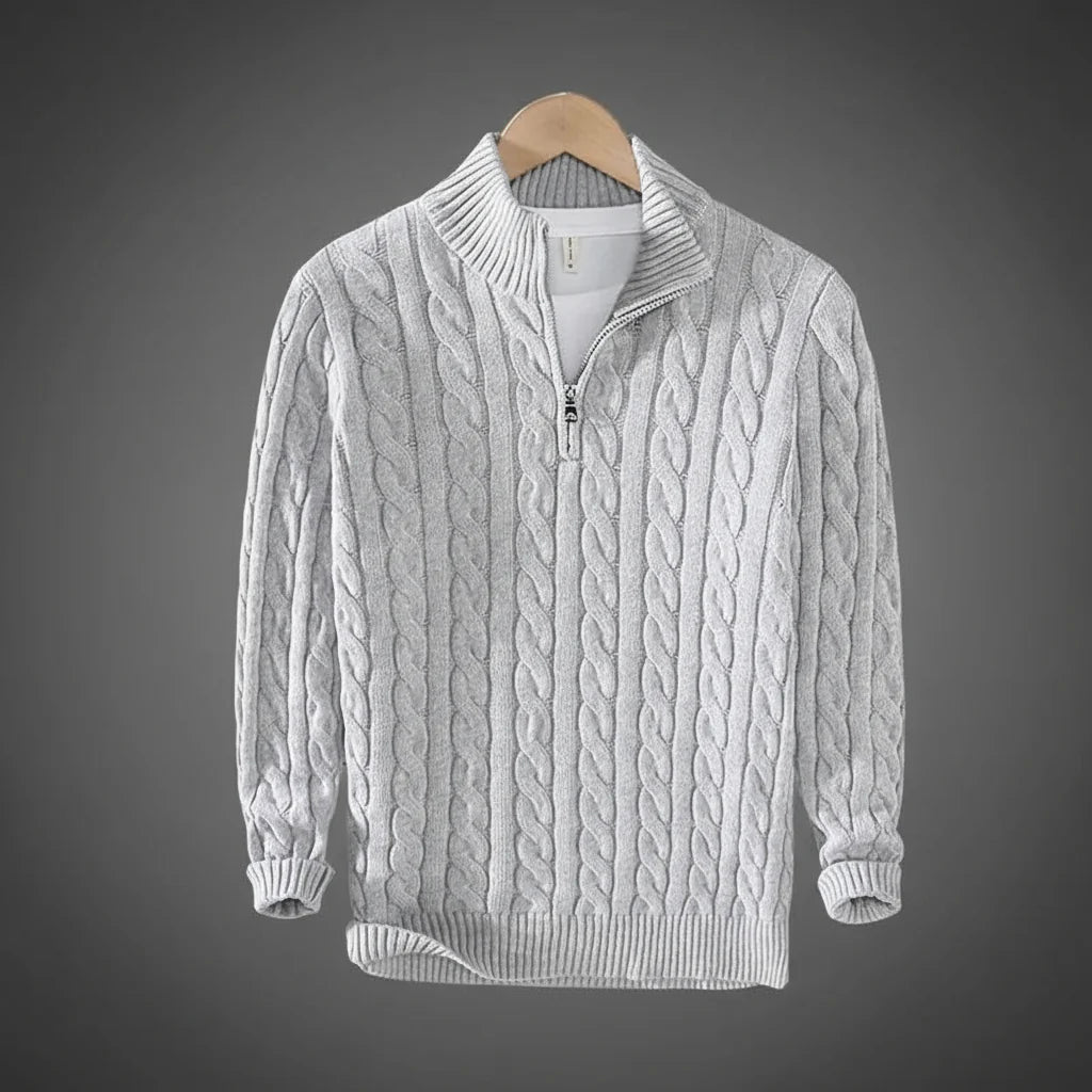 Men's Cotton Knit Half Zip Sweater | Refined Layering Essential