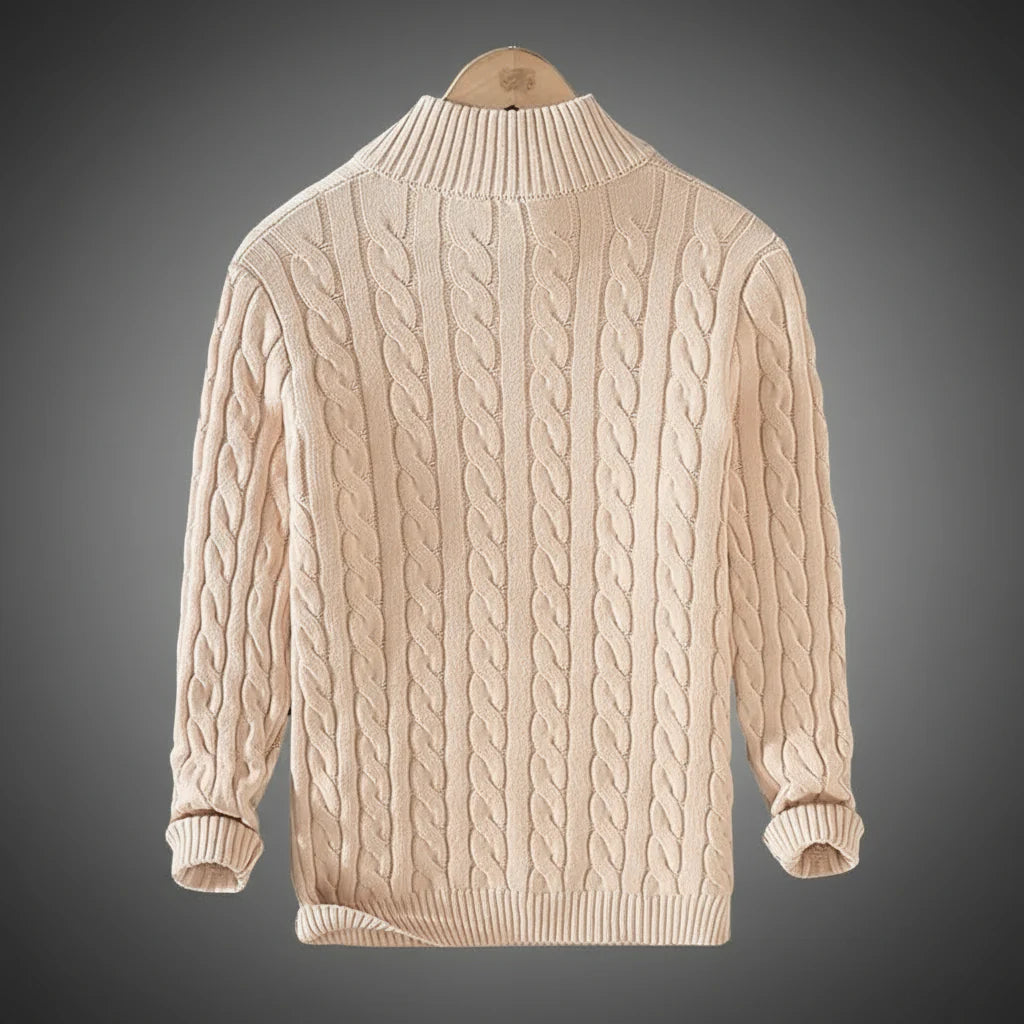 Men's Cotton Knit Half Zip Sweater | Refined Layering Essential