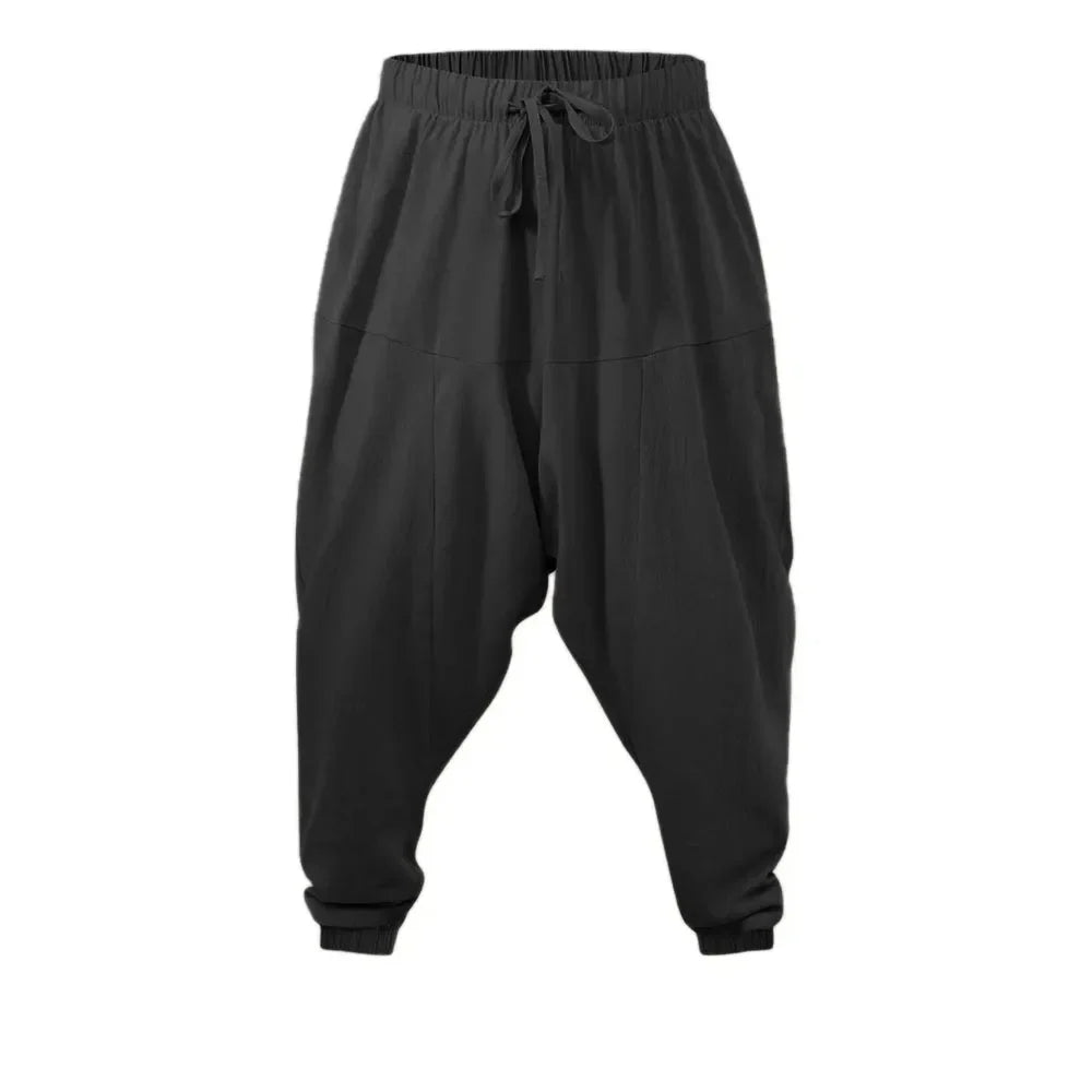 Men's Cotton Linen Harem Pants | Lightweight Breathable Comfort Fit |