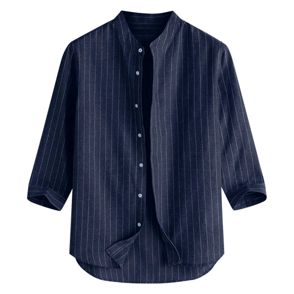 Men's Cotton Linen Long Sleeve Shirt | Lightweight Breathable Summer Essential