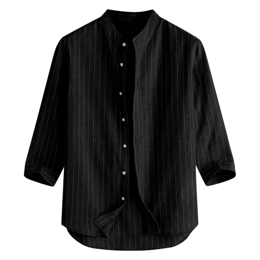Men's Cotton Linen Long Sleeve Shirt | Lightweight Breathable Summer Essential
